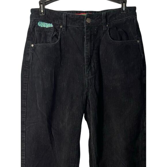 Empyre Tori Womens Corduroy Pants Size 5 Black Straight Leg High Rise Baggy - Picture 7 of 10